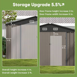 Patiowell Size Upgrade 10 x 10 ft Outdoor Storage Metal Shed with Slop